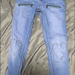 Girls size 12 heart print jeans